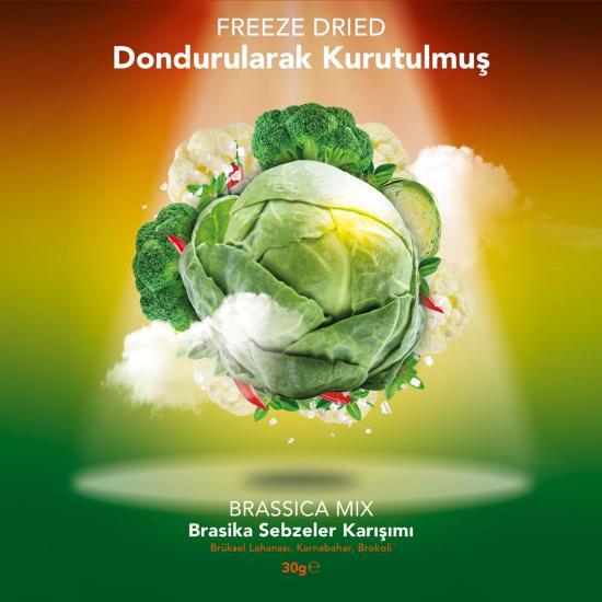 BRASSICA MIX | Brüksel Lahanası, Karnabahar, Brokoli, Kırmızı Toz Biber, Sarımsak, Kekik ve Kaya Tuzu Karışımı |